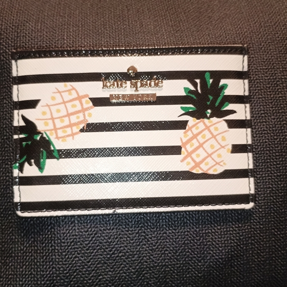 kate spade Accessories - Kate Spade Black and White Pineapple Card Holder-Like New